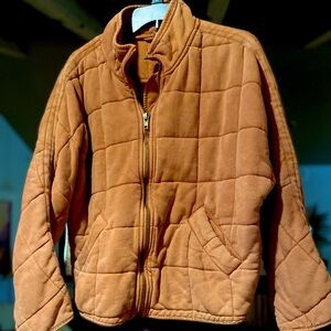 Free People Dolman Quilted Knit Jacket Terra Cotta XS